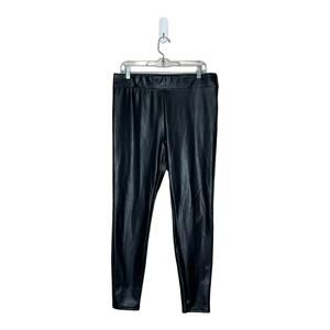 Simply Vera black faux leather pull on leggings pants size Large
